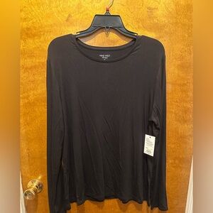 Nine West black long sleeve women’s tee blouse top new size XL blouse
